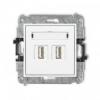 Karlik MINI Mechanizm gniazda podwójnego 2xUSB-AA 2.0 biały MGUSB-2