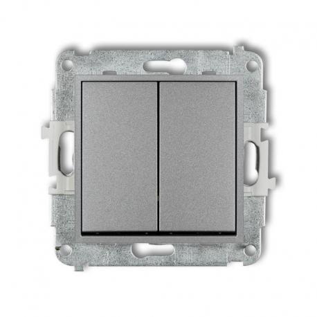 Karlik MINI Mechanizm łącznika zwiernego żaluzjowego (dwa klawisze bez piktogramów) srebrny metalik 7MWP-8.1