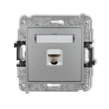 Karlik MINI Mechanizm gniazda komputerowego pojedynczego 1xRJ45, kat. 5e, ekranowane, 8-stykowy srebrny metalik 7MGK-1e