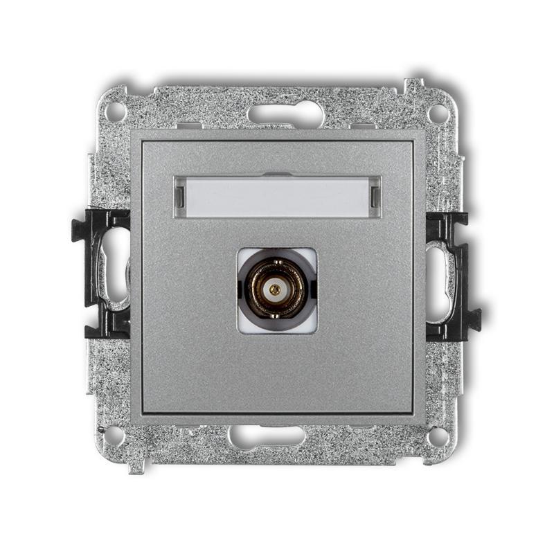 Karlik MINI Mechanizm gniazda pojedynczego BNC srebrny metalik 7MGBNC-1