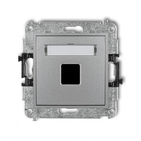 Karlik MINI Mechanizm gniazda multimedialnego pojedynczego bez modułu (standard Keystone) srebrny metalik 7MGM-1P