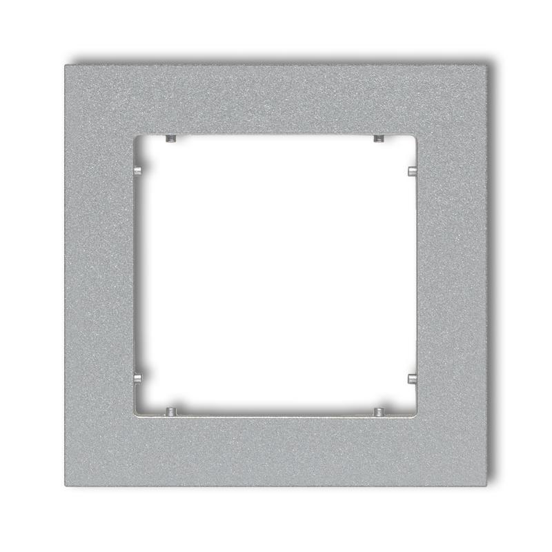 Karlik MINI Ramka uniwersalna pojedyncza z tworzywa srebrny metalik 7MR-1