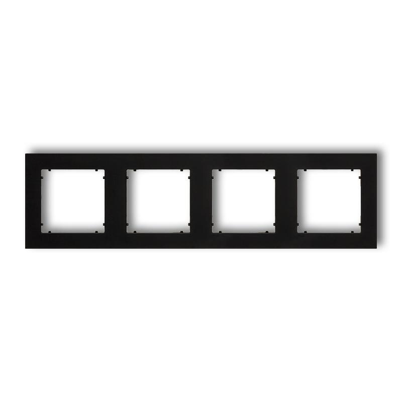 Karlik MINI Ramka uniwersalna poczwórna z tworzywa czarny mat 12MR-4