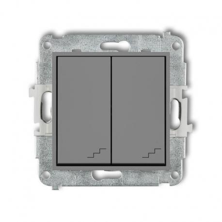 Karlik MINI Mechanizm łącznika podwójnego schodowego szary mat 27MWP-33