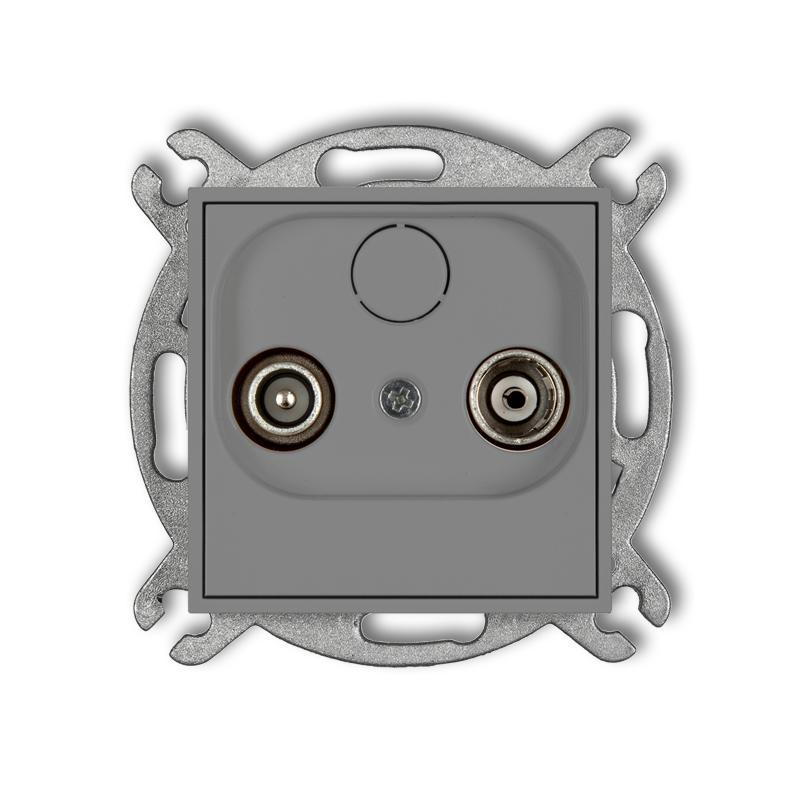Karlik MINI Mechanizm gniazda abonenckiego RTV końcowego 2dB szary mat 27MG2K