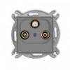 Karlik MINI Mechanizm gniazda abonenckiego RTV-SAT końcowego 1,5dB szary mat 27MGS