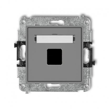 Karlik MINI Mechanizm gniazda multimedialnego pojedynczego bez modułu (standard Keystone) szary mat 27MGM-1P