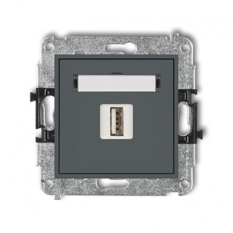 Karlik MINI Mechanizm ładowarki USB pojedynczej, 5V, 1A grafitowy mat 28MCUSB-1