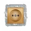 Karlik MINI Mechanizm gniazda pojedynczego z uziemieniem 2P+Z (bez przesłon torów prądowych) złoty 29MGP-1
