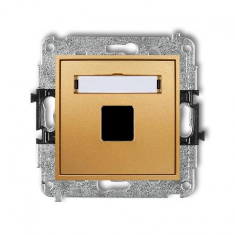 Karlik MINI Mechanizm gniazda multimedialnego pojedynczego bez modułu (standard Keystone) złoty 29MGM-1P