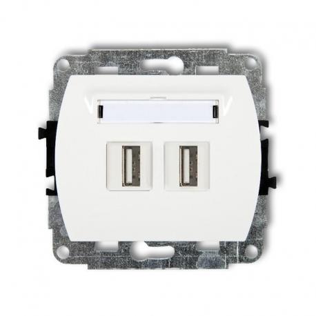 Karlik TREND Mechanizm gniazda podwójnego 2xUSB-AA 3.0 biały GUSB-6