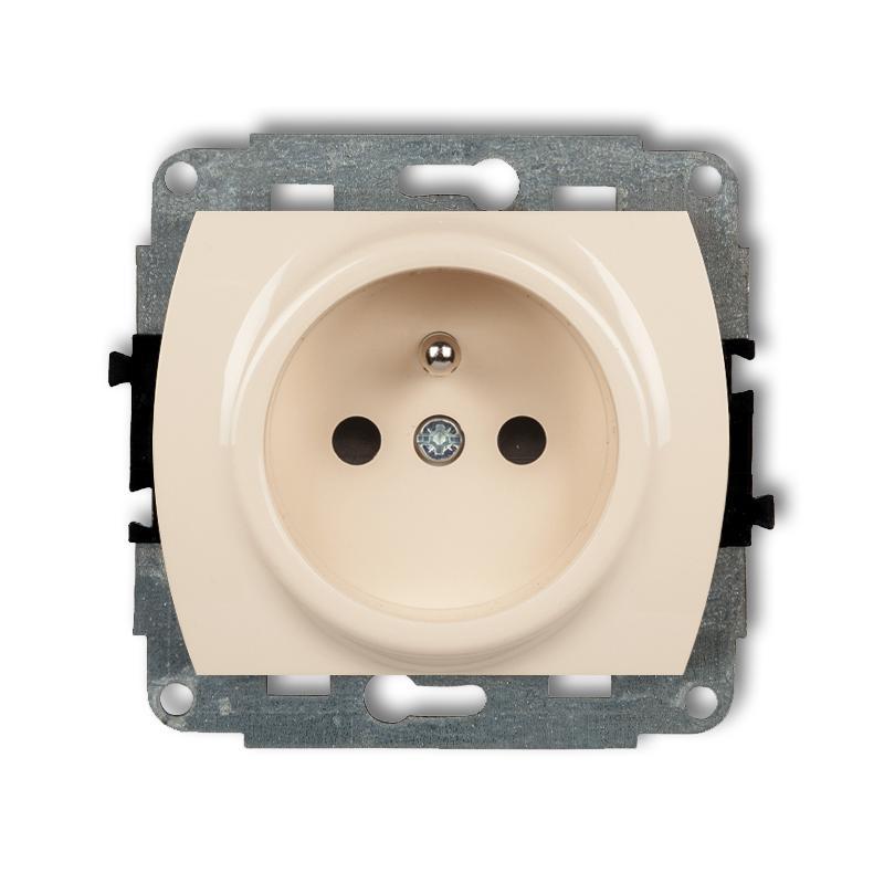 Karlik TREND Mechanizm gniazda pojedynczego z uziemieniem 2P+Z (przesłony torów prądowych) beżowy 1GP-1zp