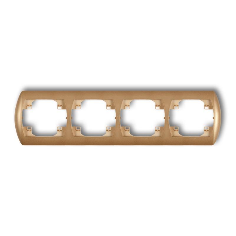 Karlik TREND Ramka pozioma poczwórna złoty metalik 8RH-4