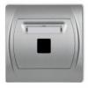 Karlik LOGO Gniazdo multimedialne pojedyncze bez modułu (standard Keystone) srebrny metalik 7LGM-1P