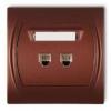 Karlik LOGO Gniazdo telefoniczne podwójne 2xRJ11, 4-stykowy brązowy metalik 9LGT-2