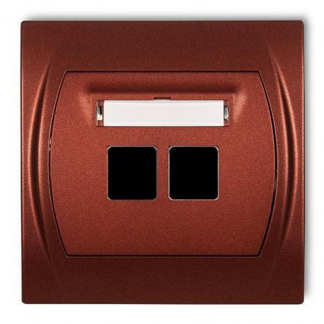 Karlik LOGO Gniazdo multimedialne podwójne bez modułu (standard Keystone) brązowy metalik 9LGM-2P