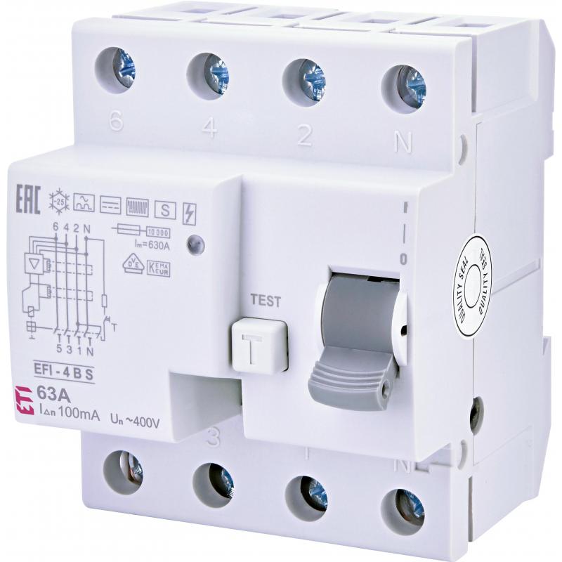 Eti Polam Wyłącznik różnicowoprądowy Typ B, selektywny EFI-4 B S 63/0.1 002063664