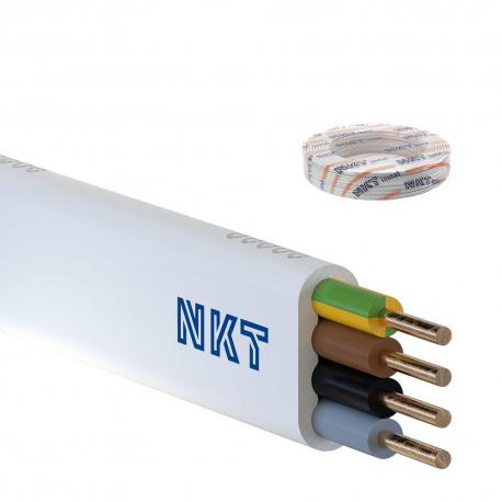 Przewód instal YDYpzo 450/750 4x1,5 biały NKT /100m