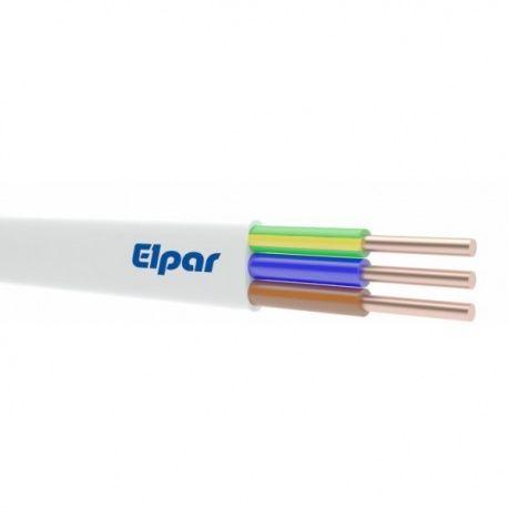 Przewód YDYp 3 x 2,5 mm2 450/750 V biały płaski ELPAR /100 m