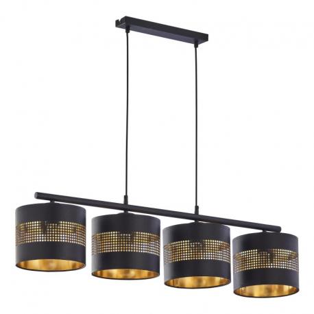 Alessio 4P E27, lampa wisząca, max. 60W, czarno-złota