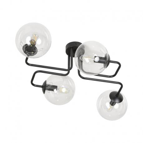 BARI 4P E14, lampa wisząca, max.4x40W, czarny-transparent