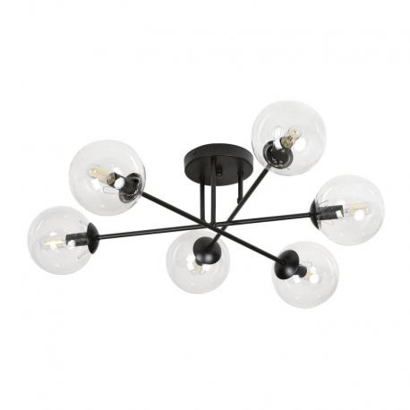 BARI 6P E14, lampa wisząca, max.6x40W, czarny-transparent