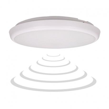 CERS LED 22W, plafon z mikrofalowym czujnikiem ruchu, 2000lm, IP65, 4000K, poliwęglan mleczny biały, funkcja przyciemnienia