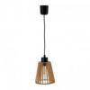 DELOS 1P E27, lampa wisząca, max. 60W, czarna, drewno
