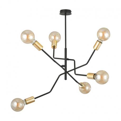 GIRO 6P E27, lampa wisząca, max. 6x60W, czarno-złota